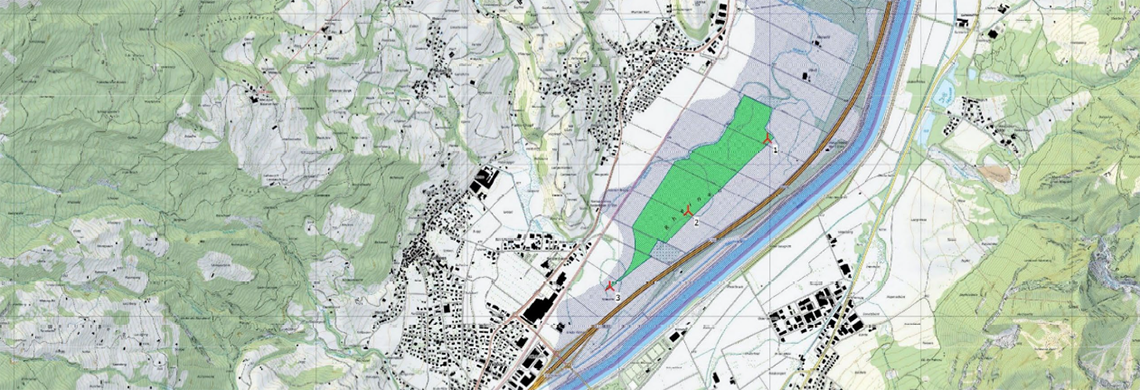 Ausschnitt Geoportal Windparkperimeter Wartau